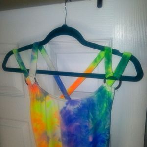Stretch neon tye dye dress